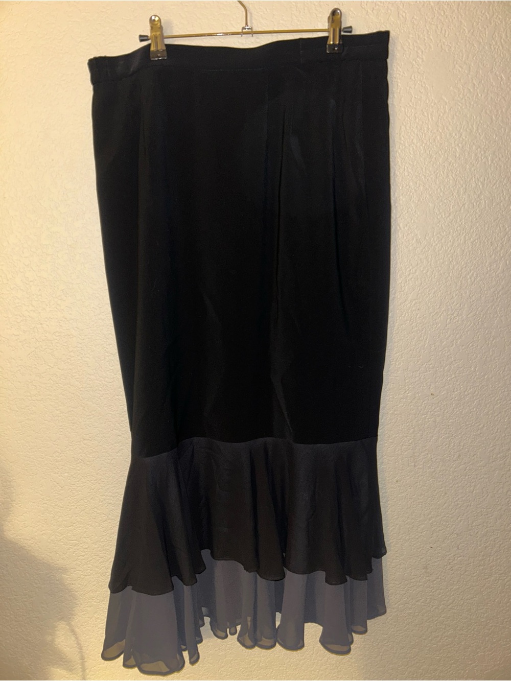 Vintage Louise Ricci Whimsigoth Black Midi or Maxi Skirt Size 14